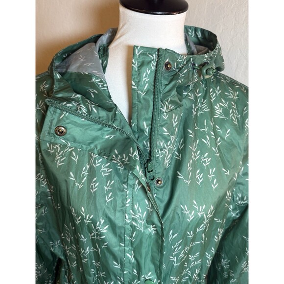 JOULES Right As Rain Jacket Size 8 Green Ditsy Waterproof Coat Hooded - Picture 7 of 15